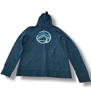 Marmot Hoodie Black Long Sleeve Mountain Logo Activewear Athleisure Men’s Size M